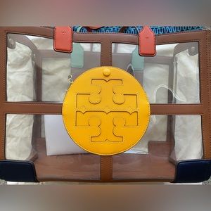 Tory Burch clear multi color tote